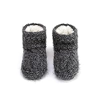DEMDACO Sherpa Charcoal Grey Women's Medium (7/8) Polyester Fabric Slipper Booties