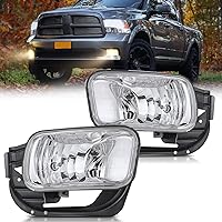 Nilight Fog Lights Assembly Compatible with 2009 2010 2011 2012 Dodge Ram 1500 2010 2011 2012 2013 2014 2015 2016 2017 2018 Dodge Ram 2500 3500 Fog Light Replacement Clear Len, 2 Years Warranty