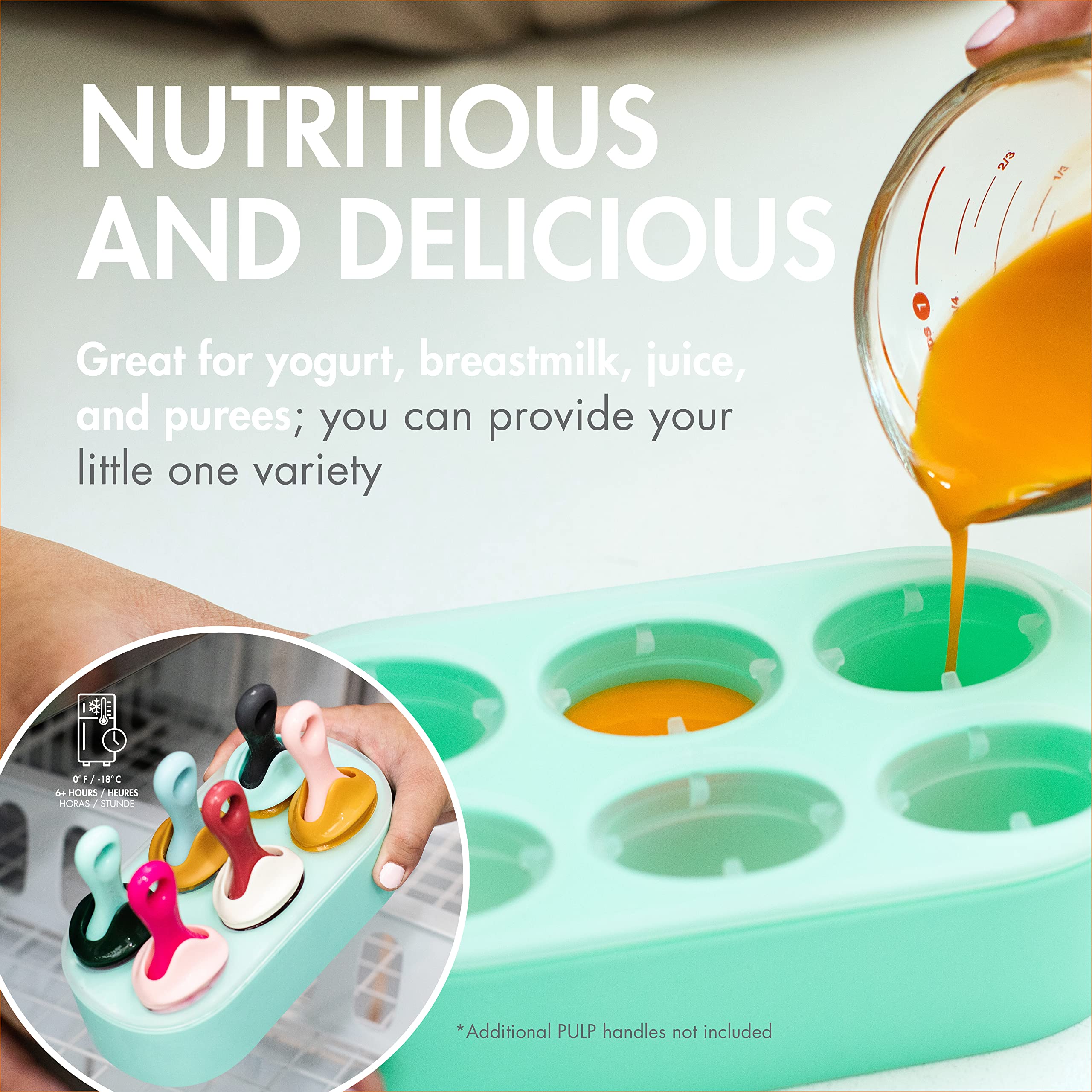 Boon PULP Silicone Feeder Freezer Tray — Includes Silicone Tray and Lid with 2 PULP Silicone Baby Food Feeders — Baby Food Storage