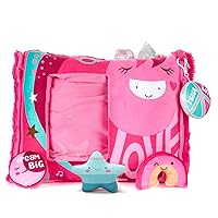 KIDS PREFERRED Cuddle Pal 16” Unicorn Pillow with Three Plush Toys and Clip On Pal Inside - Peek n’ Pals, 10 inches, (91923)