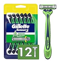 Sensor3 Sensitive Men's Disposable Razor, 12 Razors