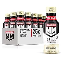 Muscle Milk Genuine Liquid Protein Shake, Vanilla Crème, 25g Protein, 14 Fl Oz Bottle, 12 Pack
