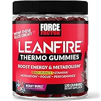 LeanFire Thermo Gummies with B12 Vitamins, Caffeine, & Green Coffee Bean, Boost Energy, Metabolism, Endurance, Stamina, Motivation, Focus, & Performance, Pre Workout Gummies, 120 Gummies