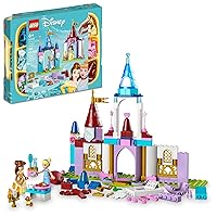 Disney Princess Creative Castles 43219​, Toy Castle Playset with Belle and Cinderella Mini-Dolls and Bricks Sorting Box, Travel Toys for Girls and Boys, Sensory Toy for Kids Ages 6+