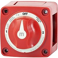 Blue Sea Systems 6008 m-Series Battery Switch 3 Position Selector, Red