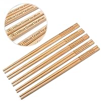 50 Pairs 10 Inch Natural Reusable Bamboo Chinese Chopsticks Engraved with Custom Logo - Choice of Corporation Buyers - Wholesale Washable High Quality Bamboo Chopsticks in Bulk for Wedding or Business