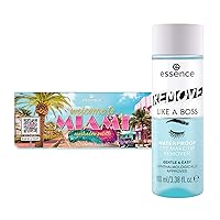 essence Welcome to Miami Eyeshadow Palette & Remove Like a Boss Waterproof Eye & Face Makeup Remover Bundle | Vegan & Cruelty Free