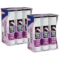 Avery Glue Stic, Disappearing Purple, Washable, Non-Toxic, 1.27oz, 6 Glue Sticks, 2-Pack, 12 Total (10222)