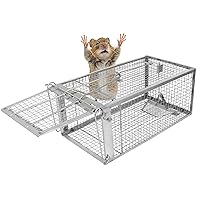 H&B Rat Trap,Mouse Traps,Humane Live Animal Trap Cage,Bait Station,Work for Indoor and Outdoor,12.7x6.6x5.2inch Catch and Release,Kill Home Gopher,Stray Cats,Squirrels and More Rodents,Silver,Small