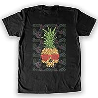 Function - Pineapple Skull Men's Fashion T-Shirt Black
