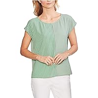 Vince Camuto Womens Linear Mix Pullover Blouse