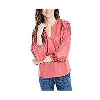 Nautica Women's Pintuck Split-Neck Top