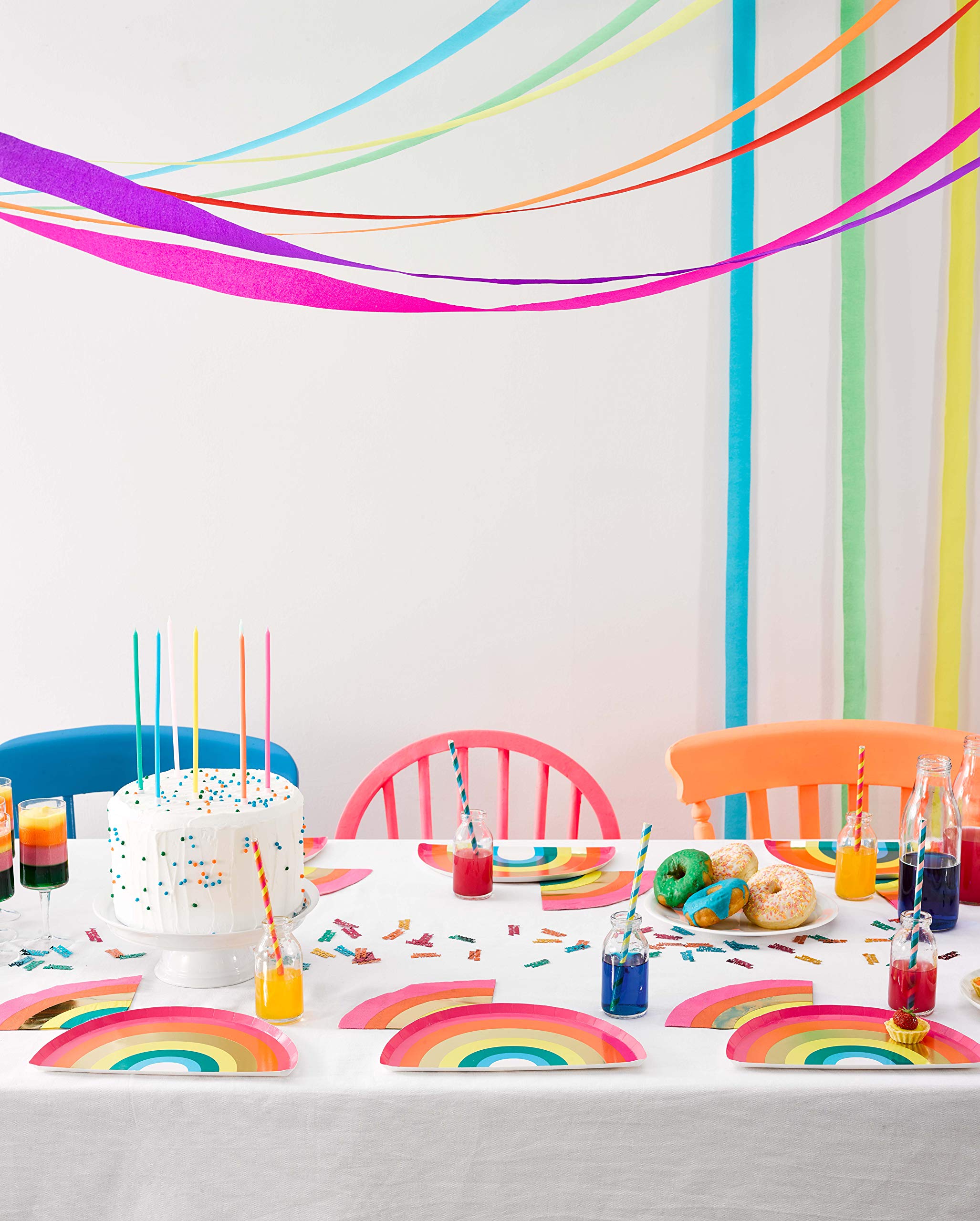 Talking Tables Rainbow Paper Table Cover for Kid's Party Supplies, Pride, 60s Themed Party | Disposable Tablecloth, Eco-Friendly, Recyclable Tableware | Rectangular 70
