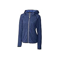 Cutter & Buck Women's Hooded Full Zip Jacket, Blue, XXX-Large