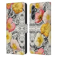 Head Case Designs Officially Licensed Micklyn Le Feuvre Collage of Flowers and Pattern Florals 2 Leather Book Wallet Case Cover Compatible with Samsung Galaxy A25 5G