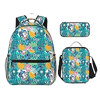 ROGNER Personalized 16 Inch Backpack Set with Large Storage, 3PCS Casual Backpacks for Portability and Comfort
