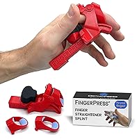 Finger Extension Splint for Bent Fingers, PIP Flexion Contractures, Dupuytren's Post-surgical Hand Therapy, Finger Joint Straightener Stretcher Splint Small/Red