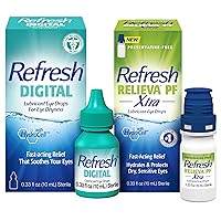 Bundle of Refresh RELIEVA Xtra Preservative-Free Tears Lubricant Eye Drops, 0.33 fl oz (10 mL) + Refresh Digital Lubricant Eye Drops, 0.33 Fl Oz (Pack of 1)