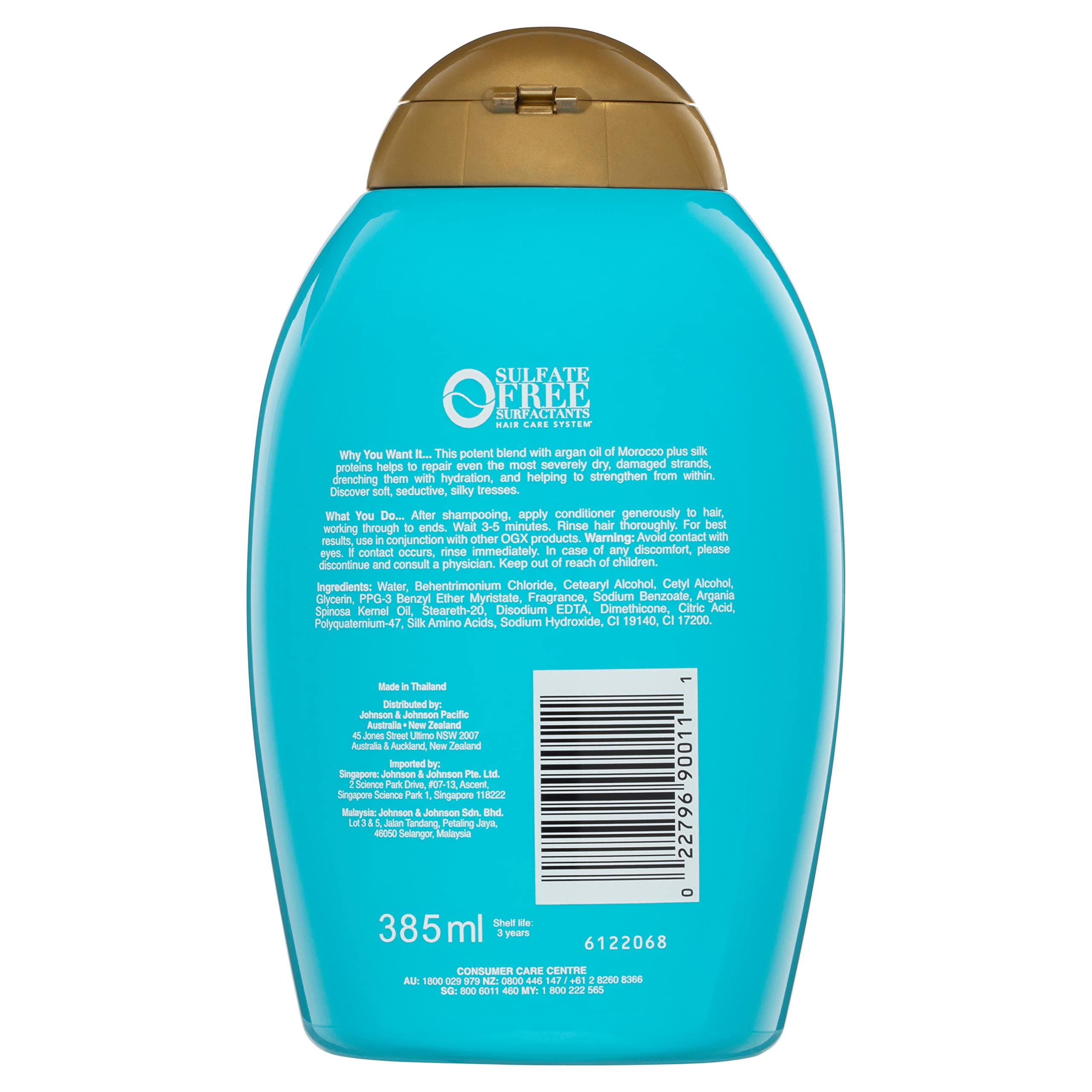 OGX Extra Strength Hydrate & Repair + Argan Oil of Morocco Conditioner for Dry, Damaged Hair, Cold-Pressed Argan Oil to Moisturize Hair, Paraben-Free, Sulfate-Free Surfactants, 13 Fl Oz