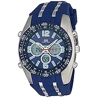 U.S. Polo Assn. Sport Men's US9284 Blue and Silver-Tone Analog/Digital Chronograph Watch