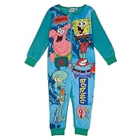 SpongeBob SquarePants Boys Onesie | Kids Green All In One Gaming Fleece Jumpsuit Loungewear Pyjamas | Gamer Overall Gift