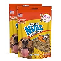 Nylabone Nubz Chicken Dog Treats I All Natural Edible Chew Treats for Dogs l Made in USA l 2 (20 count) Large - 30+ lbs.
