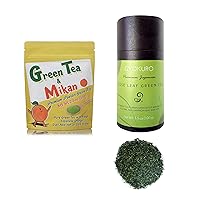 Gyokuro and Powder Green Tea with Mikan orange from Japanese Green Tea Co – Great for Cholesterol, Skin, Healthy Option - Non-GMO - Ideal for Tea Lovers