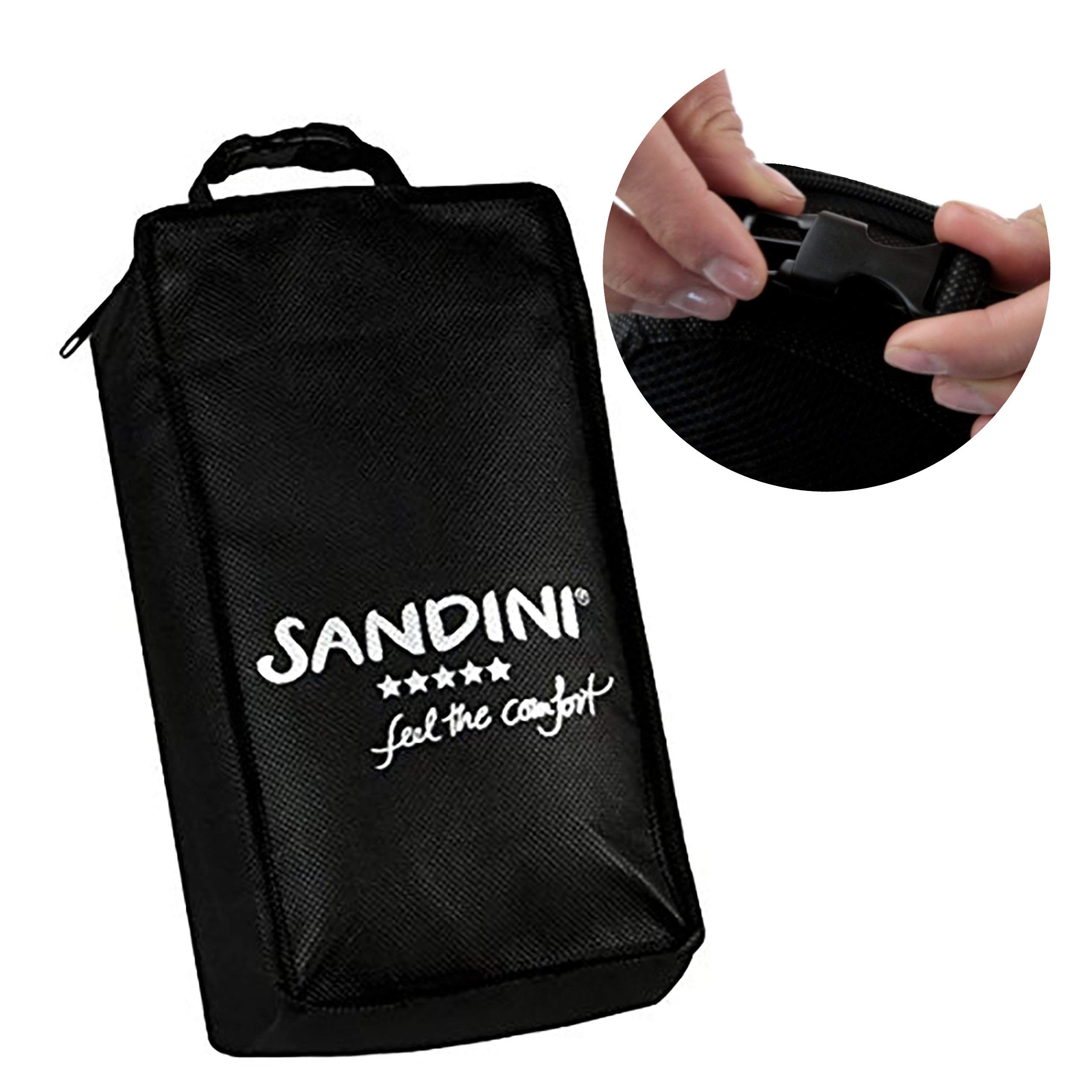 SANDINI TravelFix Regular Size – Premium travel pillow with closure/Neck pillow with ergonomic support function – Free transport bag with attachment clip