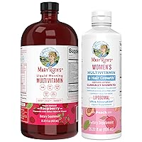 MaryRuth's Liquid Multivitamin (Raspberry) & Women's Multivitamin + Hair Growth Liposomal (Peach) | Clean Label Project Verified® | Energy & Beauty | Lustriva® + Biotin | Vegan, Non-GMO, Gluten Free