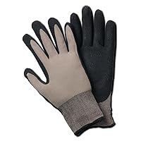 MAGID BE337T Bella Men's Comfort Flex Coated Garden Glove, Medium/Large (1 Pair), Black & Grey