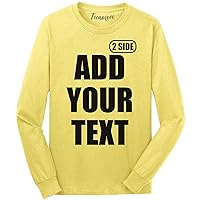 Custom T Shirt for Men Women Add Your Text Front & Back Side Customize Long Sleeve T-Shirt