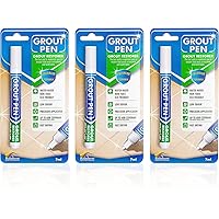 Grout Pen White Tile Grout Paint: Waterproof Grout Paint Pen, Whitener and Grout Sealer Marker for Cleaner Looking Grout Lines - White, Narrow 5mm Tip (7mL) - 3 Pack