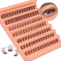 Brown Lash Clusters Natural Look Cluster Lashes DIY Eyelash Extension Colored 8-14mm CC Curl Individual Lashes Wispy Soft Strip Eyelash Clusters DIY at Home by ALICE