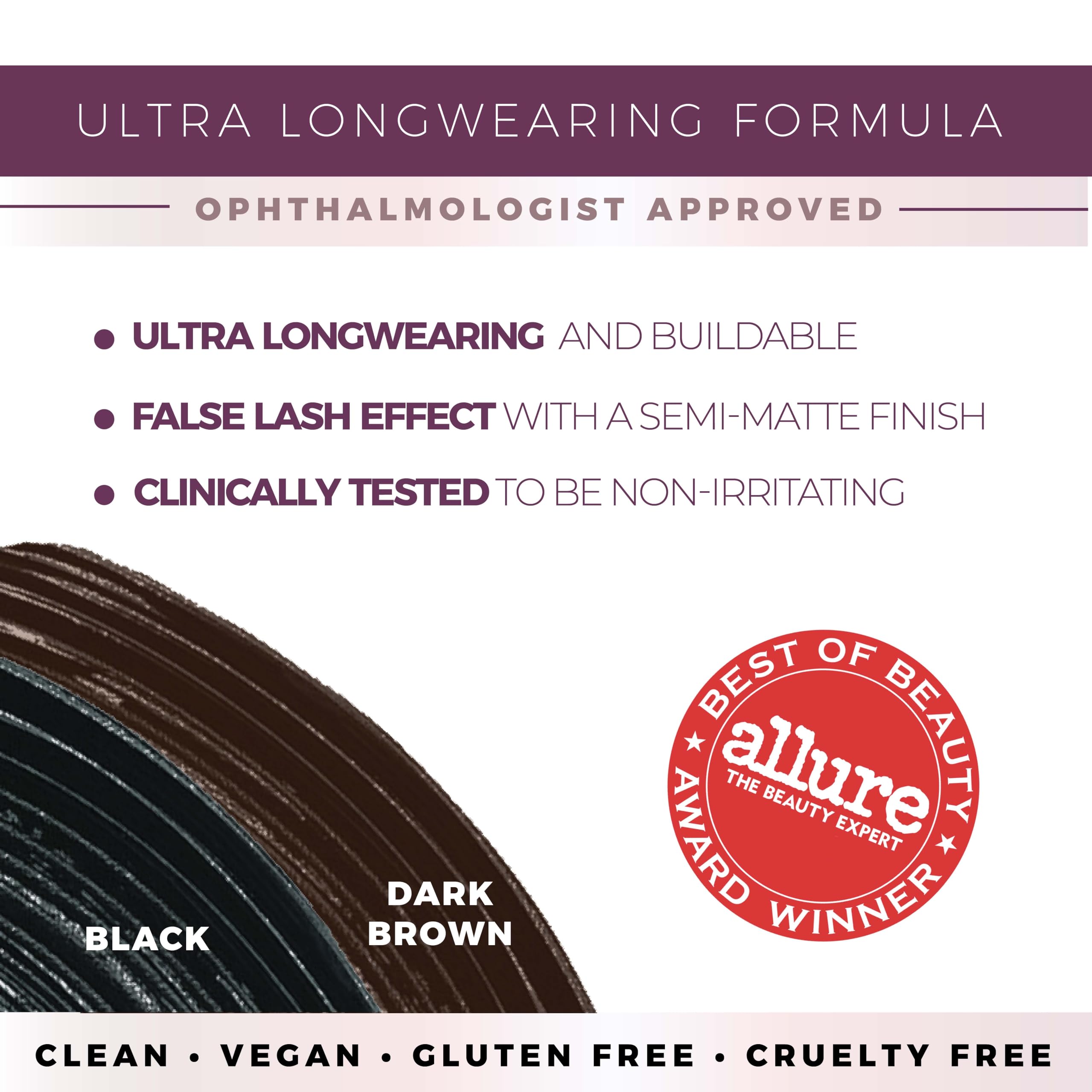 Blinc UltraVolume Tubing Mascara, Volumizing, Lengthening and Curling Mascara, Ultra-Longwearing Washable Mascara, Clean, Vegan and Cruelty-Free, 9mL / 0.30 Fl Oz (Dark Brown)