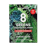 8Greens Daily Greens Powder Sticks - Vegan Super Greens Powder & Multi Vitamins Supplements, Greens Powder (Pack of 15 Sticks) (Watermelon Cucumber)