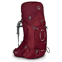 Osprey Ariel 55L Women's Backpacking Backpack, Claret Red, WM/L