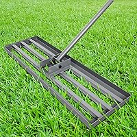 30 Lawn Leveling Rake, Yard Leveling Tool with Extended 76.5 Long Handle, 30×10 Heavy Duty Tool for Leveling The Compost Sand Mulch in Garden Backyard Farmland Golf Course