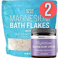 Magnesium Bath Flakes 10 Lbs Unscented & Magnesium Cream (Lavender)