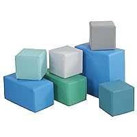 ECR4Kids SoftZone Big Foam Building Blocks, Soft Playset, Contemporary, 7-Piece
