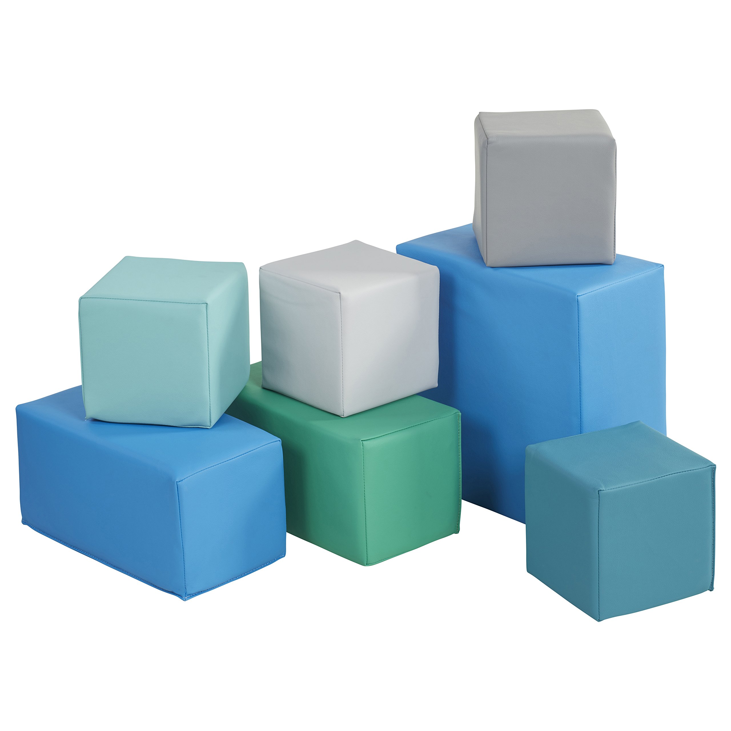 ECR4Kids SoftZone Big Foam Blocks, Building Blocks, Contemporary, 7-Piece