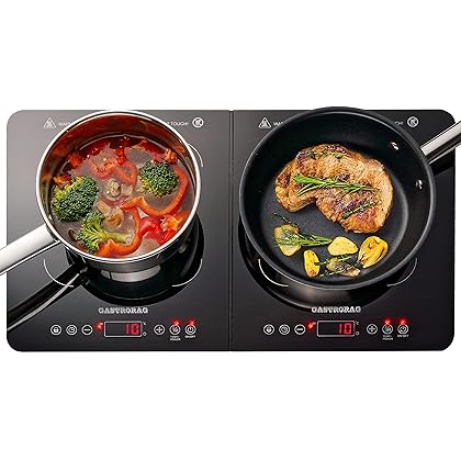 GASTRORAG LCD 1800W DOUBLE PORTABLE INDUCTION COOKTOP COUNTERTOP BURNER, SENSOR TOUCH STOVE