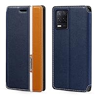 for Oppo Realme V13 5G Case, Fashion Multicolor Magnetic Closure Leather Flip Case Cover with Card Holder for Oppo Realme 8 5G (6.5”)