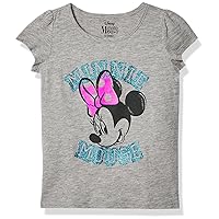 Disney girls Minnie Mouse Short Sleeve T-shirt T Shirt, Heather Grey - Pink Polka Dot, 2T US