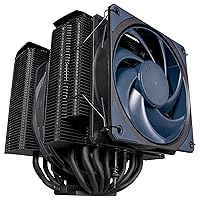 Cooler Master MasterAir MA824 Stealth Dual Tower CPU Air Cooler, 8 Heat Pipes, Dual Mobius 120|130mmFans, Nickel-Plated Copper Base, AMD Ryzen AM5/AM4, Intel LGA1700/1200 (MAM-D8PN-318PK-R1)