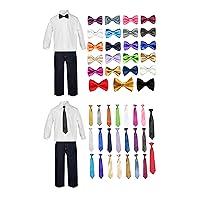 Infant Toddler Baby Boys Jeans Dress White Shirt Color Bow or Necktie set 12-24M
