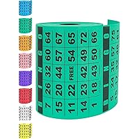 250 Bingo Cards, Green (8 Color Selection), 4” x 3.5”, Bingo Sheets for Events, Customizable Book, Single or Multi Use for Daubers or Chips