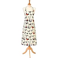 100% Cotton Kitchen Apron - Machine Washable - Perfectly Practical and Ideal for Everyday Use Protecting Against Cooking Spills and Splats, Animal Theme, Rooster, Cream