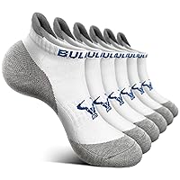 BULLIANT Mens Socks 6 Pairs-Athletic Ankle Socks Cushioned No Show For Men Running-Arch Compression Support