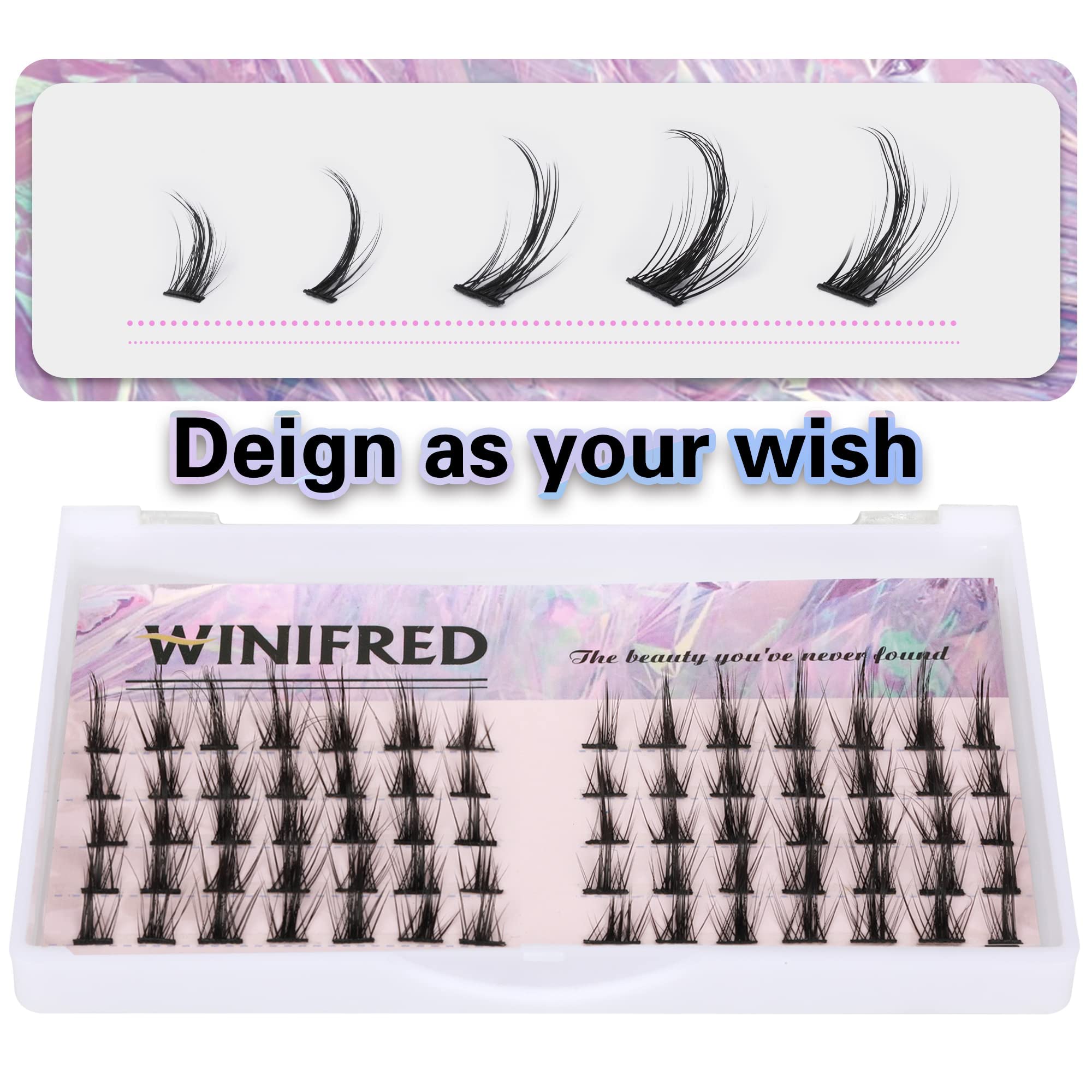 Individual Manga Lashes Clusters Natural Look Eyelashes Spiky Little Devil Wispy Mixed Length DIY Lash 14mm Hybrid Asian Japan Lashes Mink False Eyelashes by Winifred