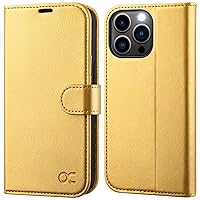 OCASE Compatible with iPhone 14 Pro Max Wallet Case, PU Leather Flip Folio Case with Card Holders RFID Blocking Stand [Shockproof TPU Inner Shell] Phone Cover 6.7 Inch 2022（Golden Sunset）